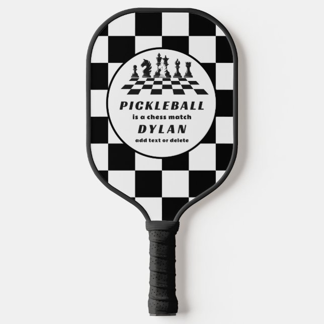 Raquette De Pickleball Tableau d'échecs et pièces Jeu Fête des pères Papa (Recto)