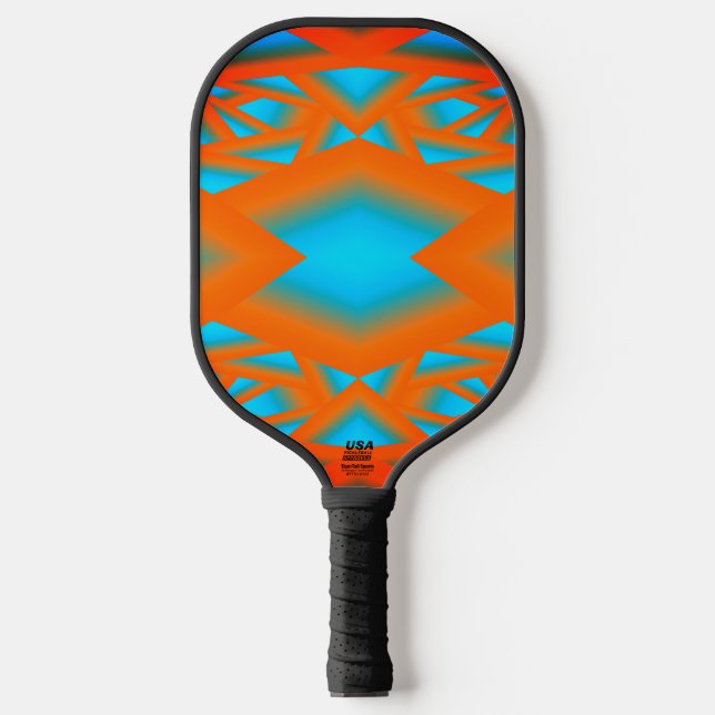 Raquette De Pickleball Tequila Sunrise Ombre Art Abstrait géométrique (Recto)
