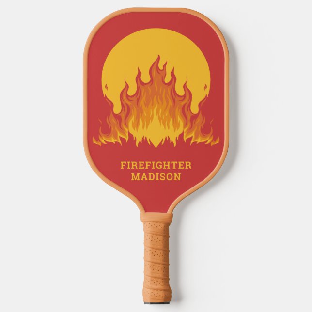Raquette De Pickleball Texte personnalisé Pompier (Recto)