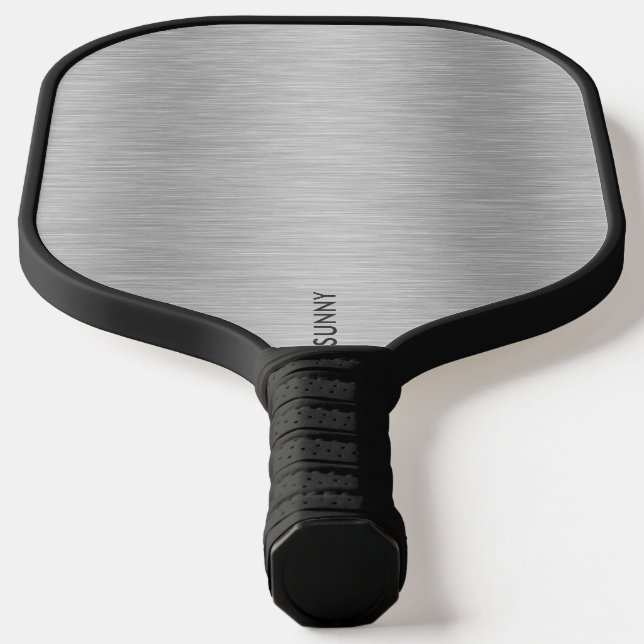 Raquette De Pickleball Texture métallique gris argent (Poser)