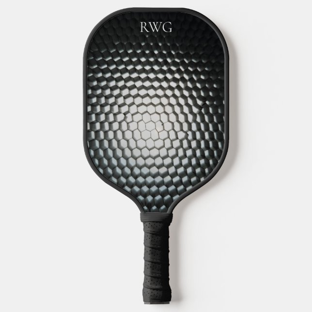Raquette De Pickleball Texture noire Design Monogramme Pickleball Paddle (Recto)