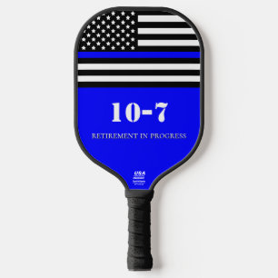 Raquette De Pickleball [Thin Blue Line} Policier Retraité 10-7