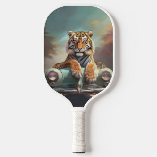 Raquette De Pickleball Tiger sitting on a sports car 