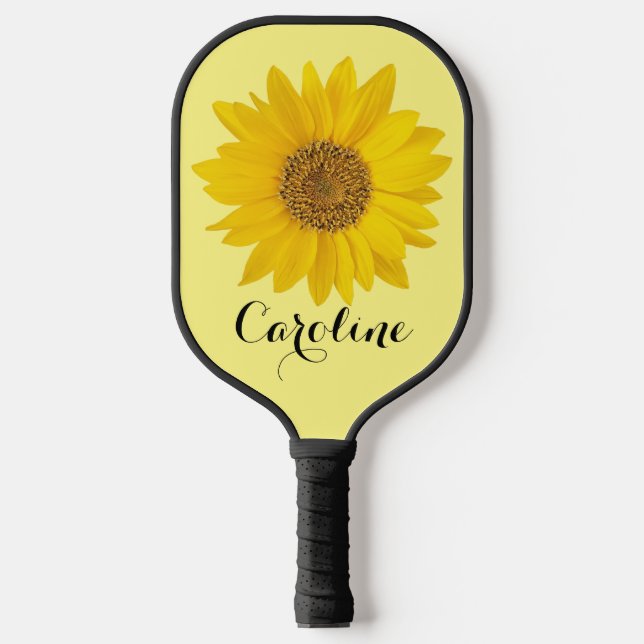 Raquette De Pickleball Tournesol jaune avec nom personnalisé (Recto)