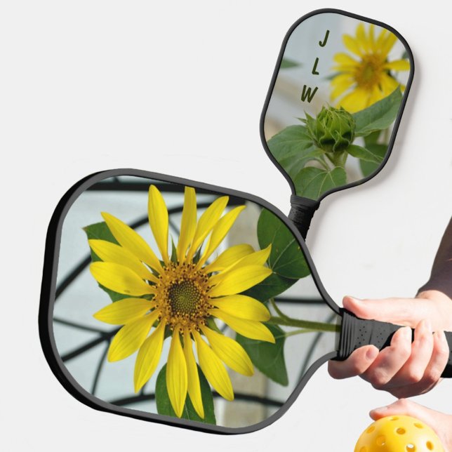 Raquette De Pickleball Tournesol jaune délicieuse photo florale (Créateur téléchargé)