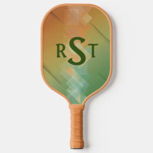 Raquette De Pickleball Toute 3 Lettre Monogramme initiale Vert Brown Abst