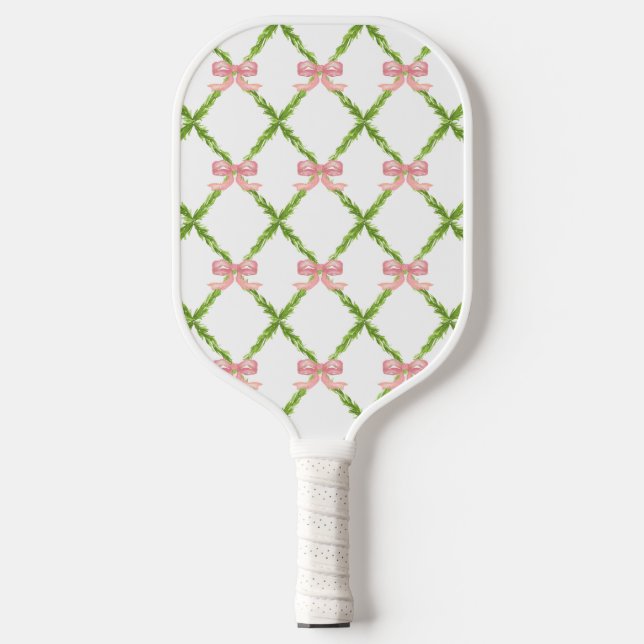 Raquette De Pickleball Trellis preppy avec poches roses Pickle Ball (Recto)