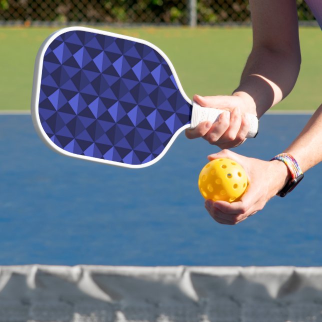 Raquette De Pickleball Triangles bleus texturés (Insitu)