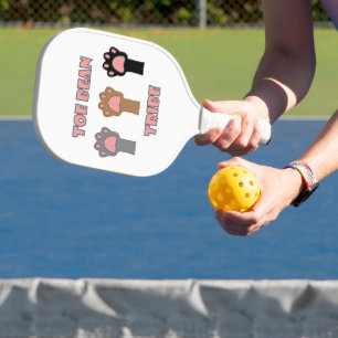 Raquette De Pickleball Tribu des doigts de pattes Fun Chats lettres roses
