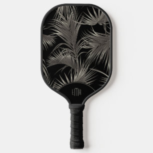 Raquette De Pickleball Tropical Palm Fronds avec Initiales Monogrammes