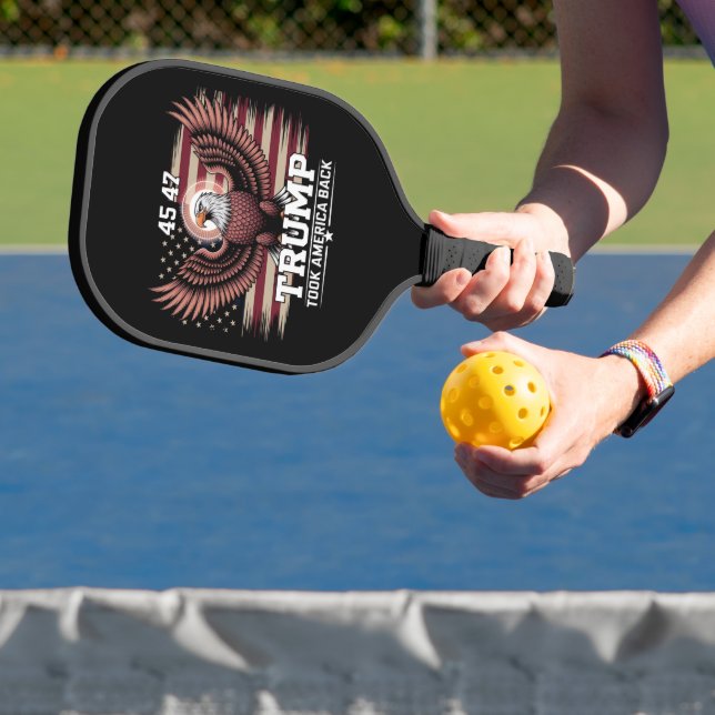 Raquette De Pickleball Trump 45e 47e Président Drapeau 2025 Aigle Amériqu (Insitu)