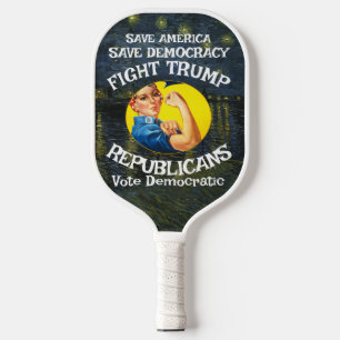 Raquette De Pickleball Trump Naz! Parti Républicain Votez Démocratique Ét