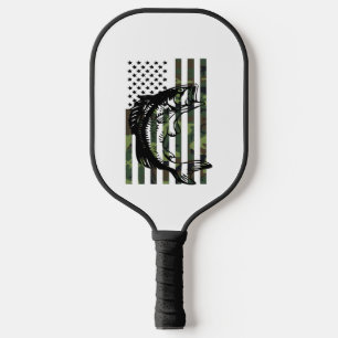 Raquette De Pickleball Tshirt de pêche Camouflage USA Drapeau pour Bass F