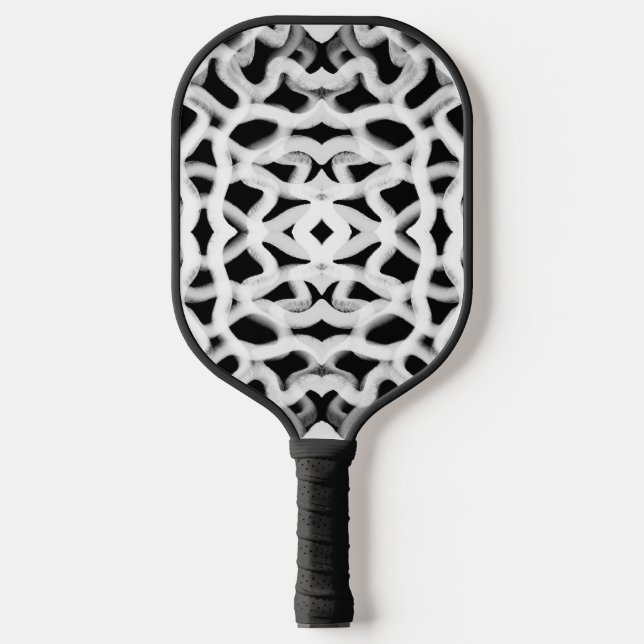 Raquette De Pickleball Tubulage Blanc Sur Noir (Recto)