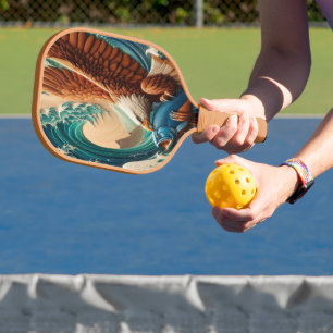 Raquette De Pickleball Un Aigle Majestueux Tire Sur Le Poisson