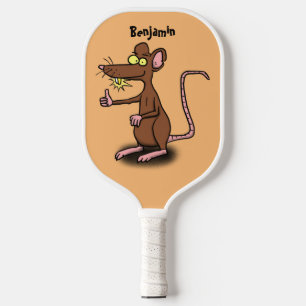 Raquette De Pickleball Un rat brun mignon pouce vers le haut dessin animé