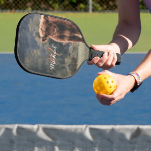 Raquette De Pickleball Vache de Highland calvaire herbe d'automne monogra