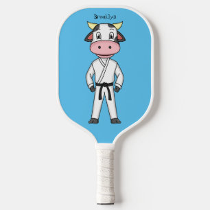 Raquette De Pickleball Vache mignonne en combinaison kung fu