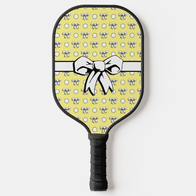 Raquette De Pickleball Vaches de Pois jaunes citron (Recto)