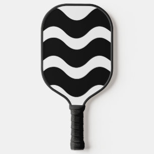 Raquette De Pickleball Vagues en noir et blanc Vague à bascule