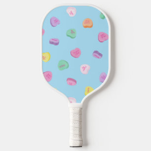 Raquette De Pickleball Valentines Day Candy Hearts Motif