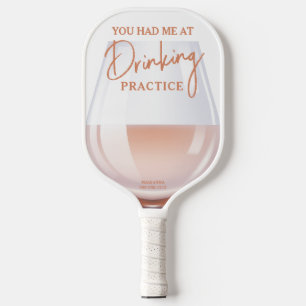 Raquette De Pickleball Verre à vin amusant "Pratique de la boisson" Coule