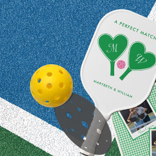 Raquette De Pickleball Vert Prépa et Rose Personnalisés avec Photos