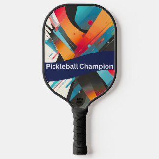 Raquette De Pickleball Vibrant Abstract Pickleball Champion Paddle