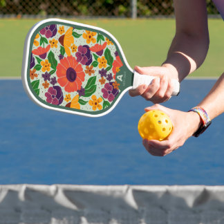 Raquette De Pickleball Vibrant Garden Floral Pattern Pickleball Paddle