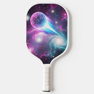 Raquette De Pickleball Vibrante Galaxie Cosmique Nébuleuse Lumineuse