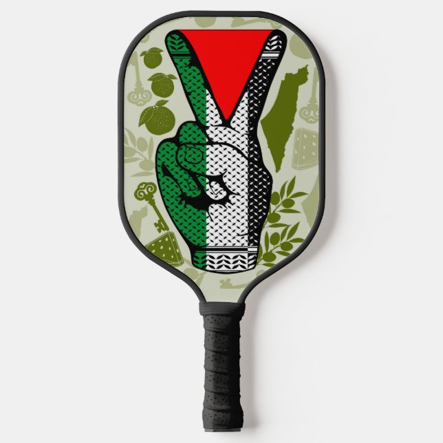 Raquette De Pickleball Victory Sign Hand Resistance Red Triangle Symbol (Recto)