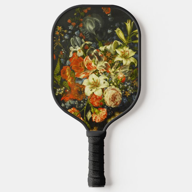 Raquette De Pickleball Vie morte avec fleurs et fruits (Recto)