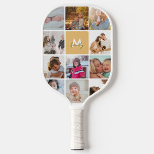 Raquette De Pickleball Vingt-deux photos Collage simple Famille Monogramm