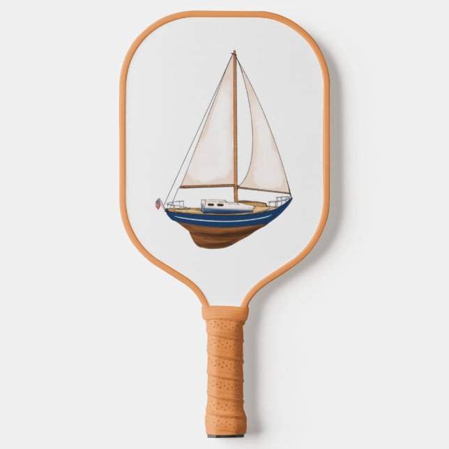 Raquette De Pickleball Voile lisse Nautical Coastal Preppy (Recto)