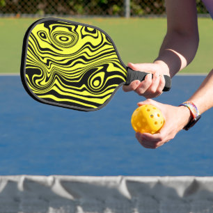 Raquette De Pickleball Vos couleurs Art Vagues Pickleball Paddle Jaune