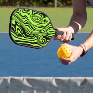 Raquette De Pickleball Vos couleurs Art Vagues Pickleball Paddle Vert Neo