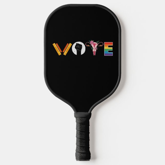 Raquette De Pickleball VOTE Books Uterus LGBT Support (Recto)