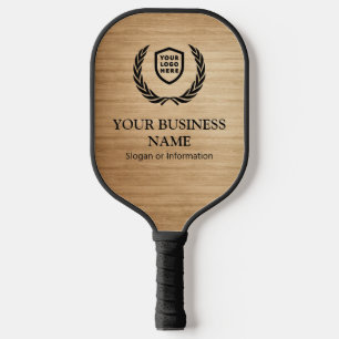 Raquette De Pickleball Votre entreprise de logo   Bois minimal
