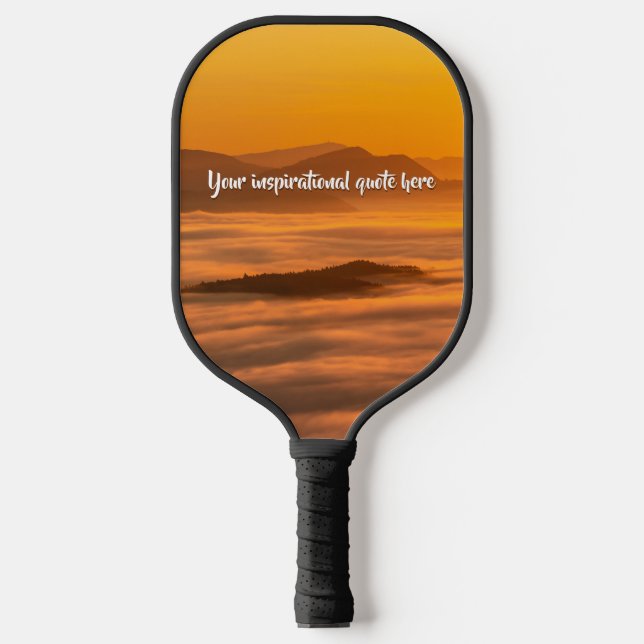Raquette De Pickleball Votre soleil de texte personnalisé au-dessus du pa (Recto)