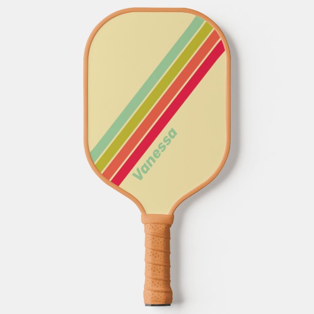 Raquette De Pickleball Whisper crème au beurre rayé avec le nom (Recto)