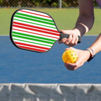 Raquette De Pickleball White Red Green Stripes Pattern  