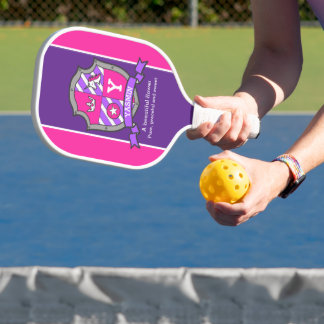 Raquette De Pickleball Yasmin name meaning letter Y pink crest unicorn 