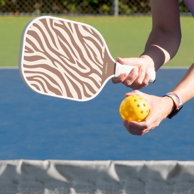 Raquette De Pickleball Zebra Print-Mocha Mousse (Insitu)