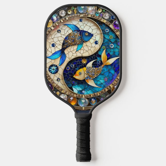 Raquette De Pickleball Zodiac - Poissons de poisson Yin et Yang (Recto)