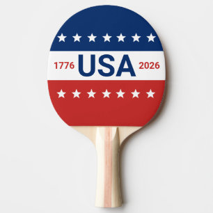 Raquette De Ping Pong 250e anniversaire des États-Unis 1776 2026 Rouge B