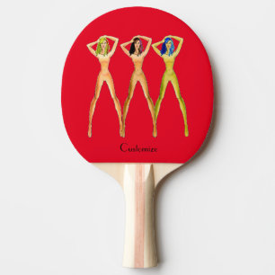 Raquette De Ping Pong 3 femmes à long pattes debout Thunder_Cove