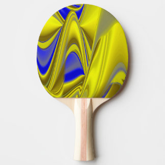 Raquette De Ping Pong 3D Abstract Rainbowart in Gold Yellow Blue