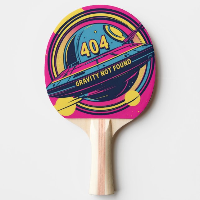 Raquette De Ping Pong 404 Gravité introuvable - Art Spop Rétro (Devant)