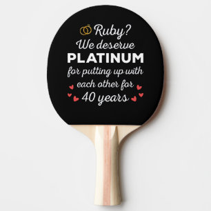 Raquette De Ping Pong 40ème anniversaire du Mariage I - Ruby Funny Coupl