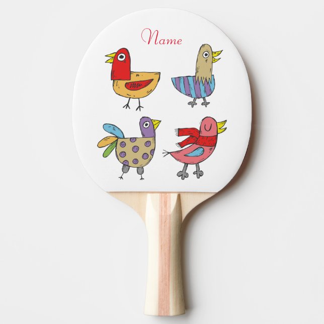Raquette De Ping Pong 4 Oiseaux amusants Thunder_Cove (Devant)
